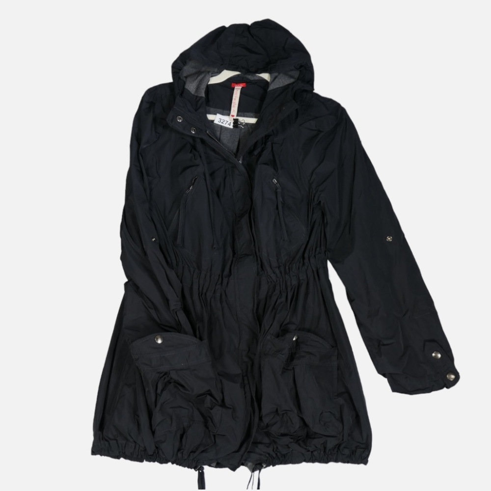 Free People Black Hooded Windbreaker size L